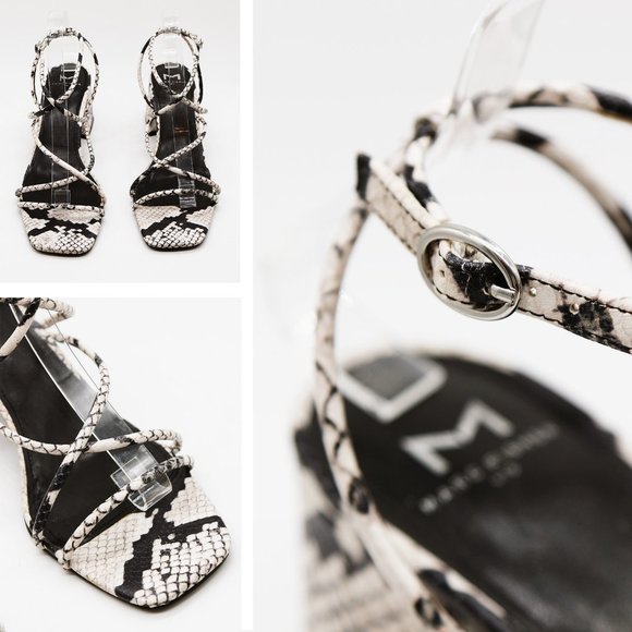Marc Fisher LTD Nakita Strappy Sandals 9.5 Python Snake Leather Minimalist $150 - Picture 12 of 15